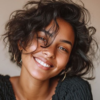 Portrait of smiling young woman with perfect teeth